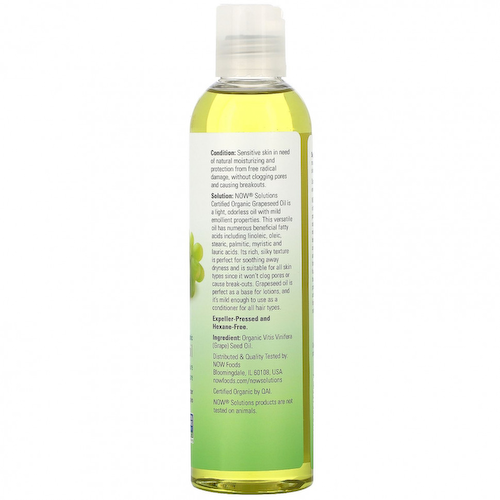 NOW Foods, Solutions, Органическое масло из виноградных семечек, 8 унц. (237 мл) #1