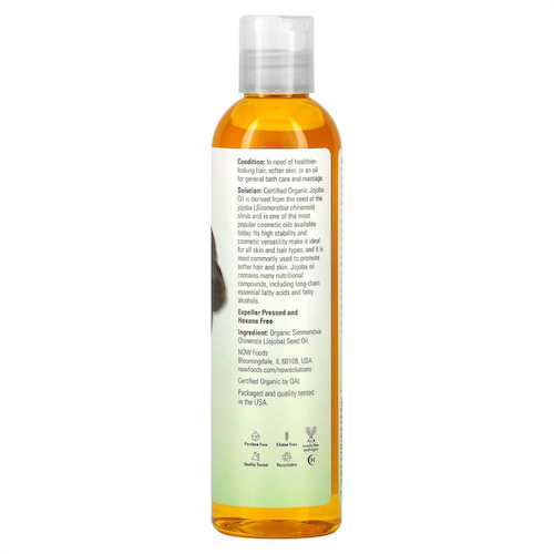 NOW Foods, Solutions, сертифицированный органический продукт, масло жожоба, 237 мл #1