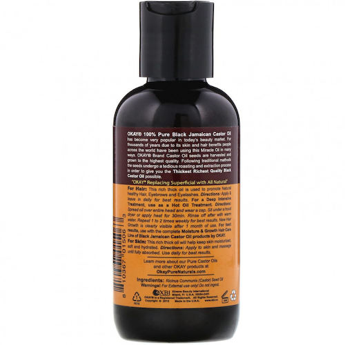 Okay Pure Naturals, 100% чистое черное ямайское касторовое масло, 118 мл (4 унции) #1