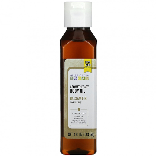 Aura Cacia, Ароматерапевтическое масло для тела, согревающая пихта бальзамическая, 4 жидких унции (118 мл) #1