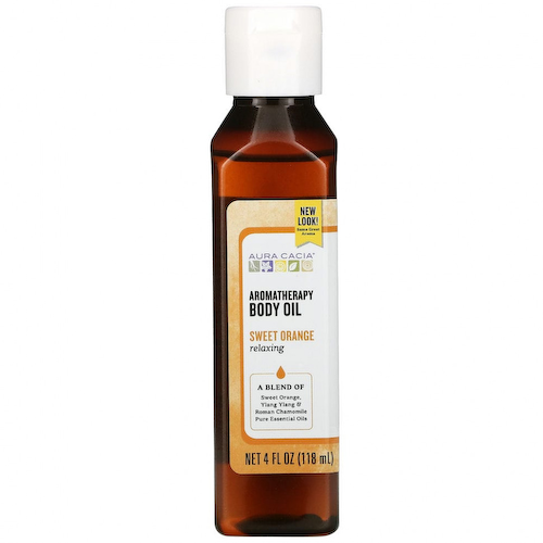 Aura Cacia, масло для тела с ароматерапевтическим эффектом, расслабляющее, с ароматом сладкого апельсина, 118 мл (4 жидк. унции) #1