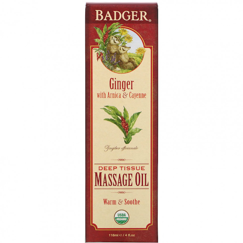 Badger Company, Масло для массажа глубоких тканей, имбирь с арникой и кайенским перцем, 118 мл (4 жидк. Унции) #1