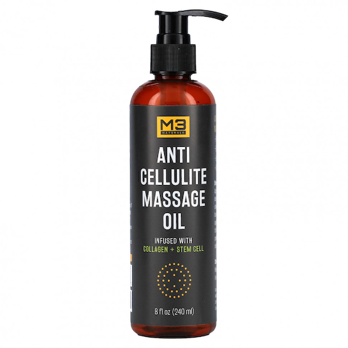 M3 Naturals, Масло для массажа против целлюлита, 8 жидких унций (240 мл) #1