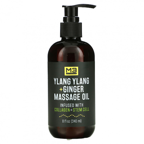 M3 Naturals, Массажное масло иланг-иланг с имбирем, 240 мл (8 жидк. Унций) #1