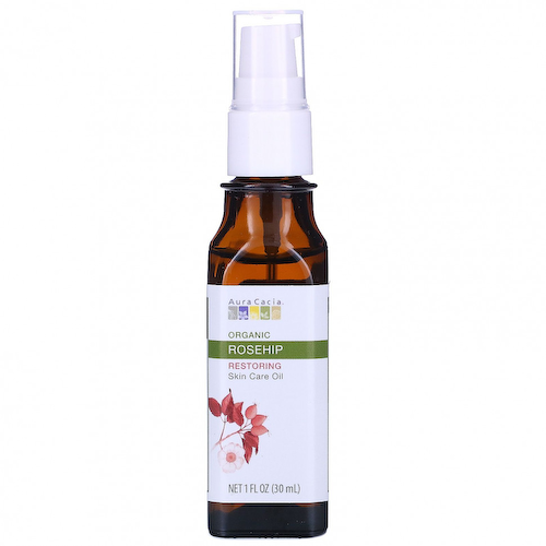Aura Cacia, Органическое уходовое масло для кожи, Restoring, шиповник, 1 ж. унц. (30 мл) #1