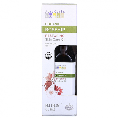 Aura Cacia, Органическое уходовое масло для кожи, Restoring, шиповник, 1 ж. унц. (30 мл) #1