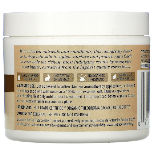 Aura Cacia, Питающее какао масло, 4 жидкие унции (118 мл) #1