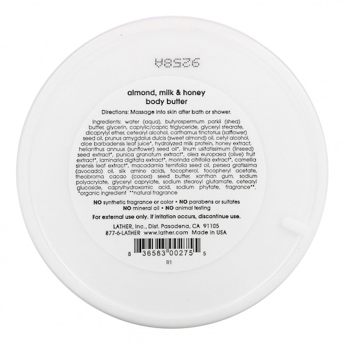 Lather, Миндаль, масло для тела с молоком и медом, 184 г (6,5 унции) #1
