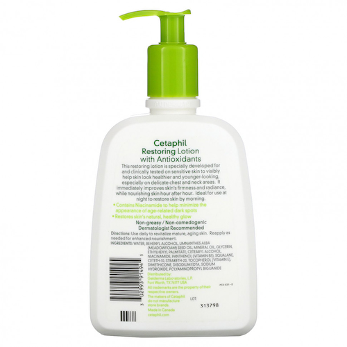Cetaphil, Восстанавливающий лосьон с антиоксидантами, средний, без отдушек, 473 мл (16 жидк. Унций) #1