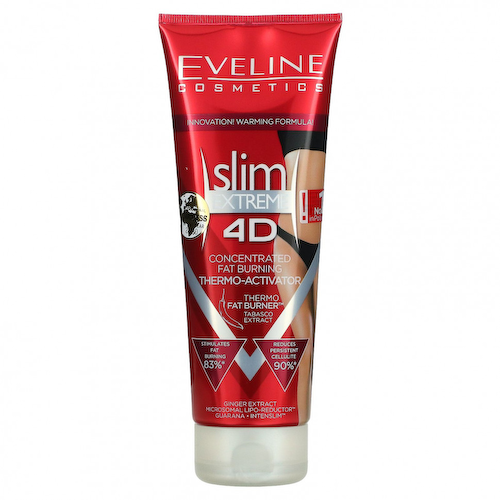 Eveline Cosmetics, Slim Extreme 4D, концентрированный термоактиватор для сжигания жира, 250 мл (8,8 жидк. Унции) #1