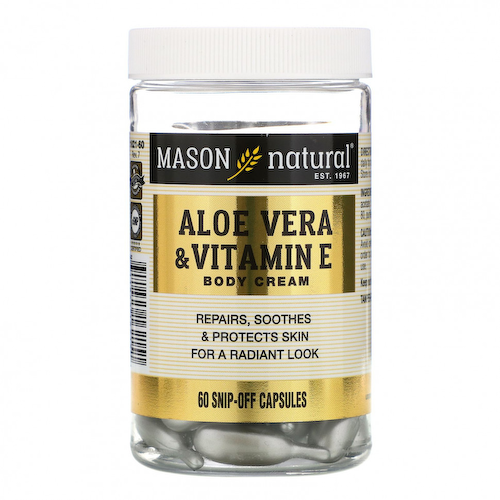Mason Natural, Крем для тела с алоэ вера и витамином Е, 60 капсул #1