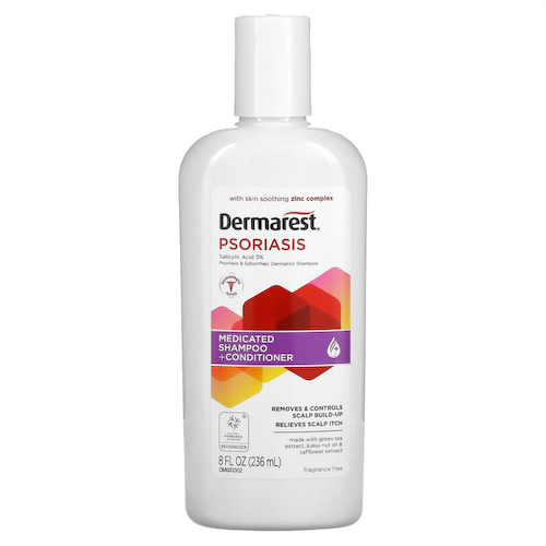 Dermarest, Псориаз, лечебный шампунь + кондиционер, максимальная эффективность, без отдушек, 236 мл (8 жидк. Унций) #1