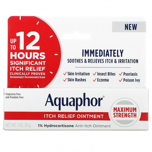 Aquaphor, Мазь для снятия зуда, максимальная сила, без отдушек, 1 унция (28 г) #1