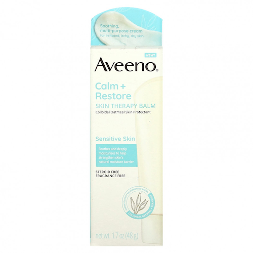 Aveeno, Calm + Restore, бальзам для ухода за кожей, без отдушек, 48 г (1,7 унции) #1