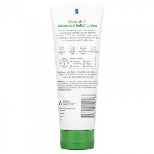 Cetaphil, Advanced Relief Lotion, для сухой чувствительной кожи, без отдушек, 226 г (8 унций) #1