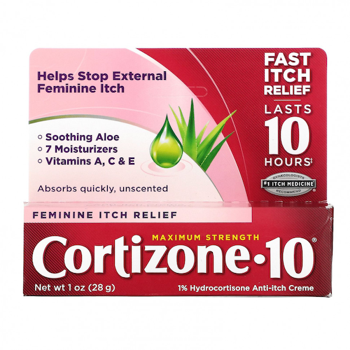Cortizone 10, Крем против зуда с 1% гидрокортизоном, женское средство для снятия зуда, максимальная сила действия, 28 г (1 унция) #1
