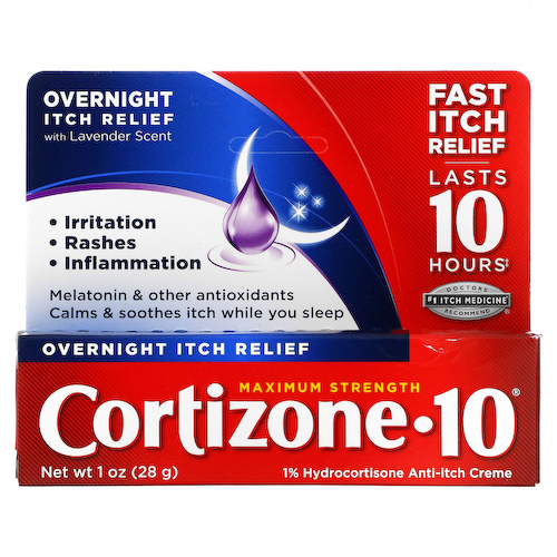 Cortizone 10, Overnight Itch Relief, максимальная сила, аромат лаванды, 28 г (1 унция) #1