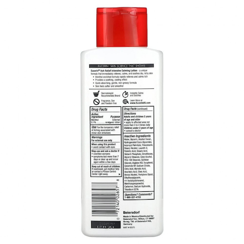 Eucerin, средство от зуда, интесивный успокаивающий лосьон, 250 мл (8,4 жидк. унции) #1