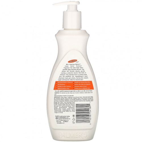 Palmer's, Cocoa Butter Formula, лосьон с маслом какао и витамином Е, ежедневное средство для кожи, без отдушки, 400 мл (13,5 жидк. унции) #1