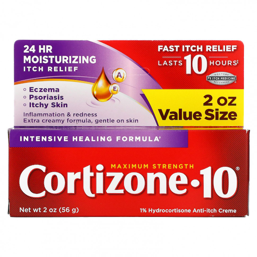 Cortizone 10, 1% крем против зуда с гидрокотизоном, максимальная эффективность, 56 г (2 унции) #1
