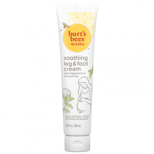 Burt's Bees, Mama, успокаивающий крем для ног и ног с маслом перечной мяты и кокосовым маслом, 100 мл (3,38 жидк. Унции) #1