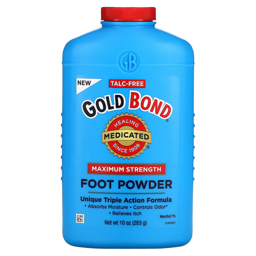 Gold Bond, Medicated, пудра для ног, уникальная формула тройного действия, максимальная эффективность, 283 г (10 унций) #1