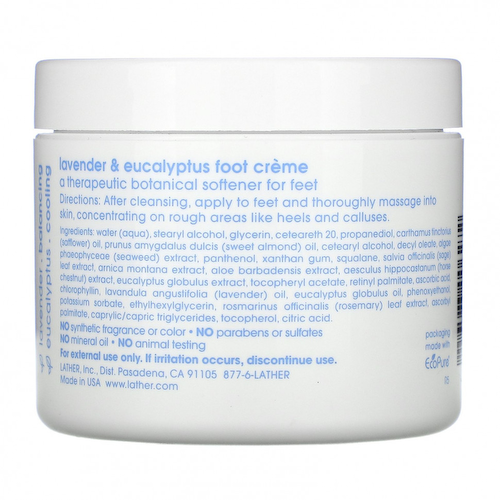 Lather, крем для ног с лавандой и эвкалиптом, 113 г (4 унции) #1
