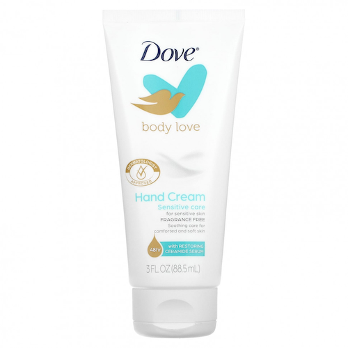 Dove, Body Love, крем для рук, для чувствительной кожи, без отдушек, 88,5 мл (3 жидк. Унции) #1