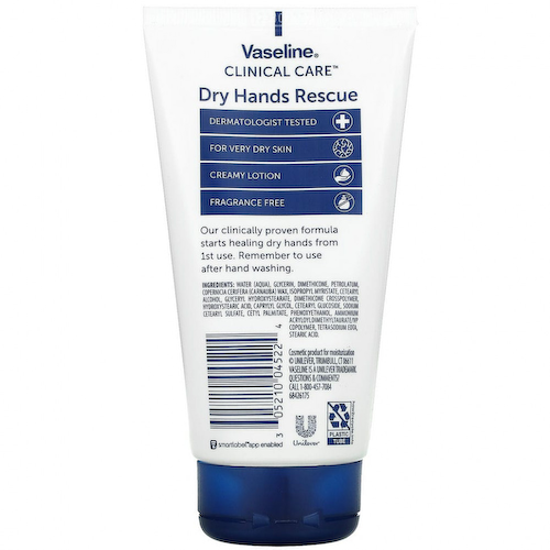 Vaseline, Clinical Care, средство для сухих рук, без отдушек, 150 мл (5,1 жидк. Унции) #1