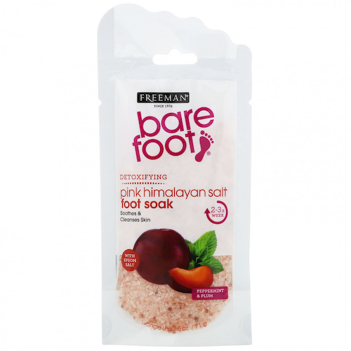 Freeman Beauty, Bare Foot, детоксикация, розовая гималайская соль для ножных ванночек, перечная мята и слива, 71 г (2,5 г) #1