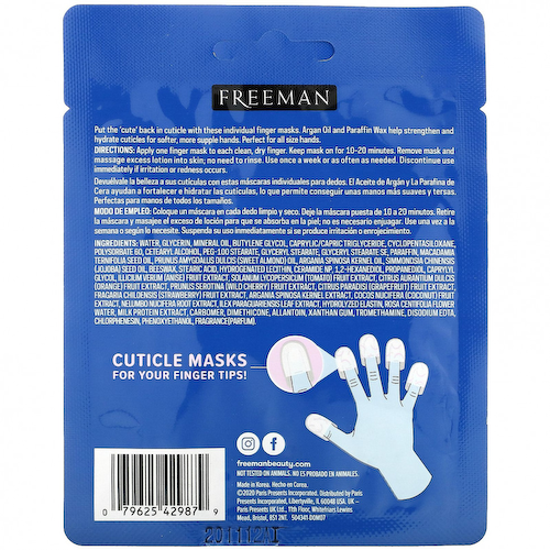 Freeman Beauty, Silky Hands, маска для кутикулы, 1 пара, 5 мл (0,17 жидк. Унции) #1