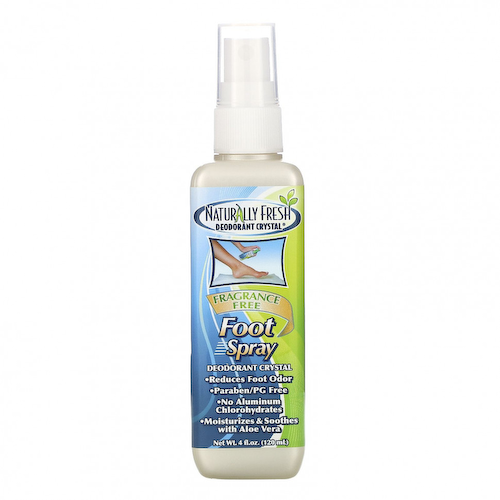Naturally Fresh, Спрей для ног, дезодорант с кристаллами, без отдушек, 120 мл (4 жидк. Унции) #1