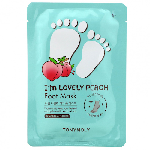 Tony Moly, I'm Lovely Peach, маска для ног, 2 шт., 16 г (0,56 унции) #1
