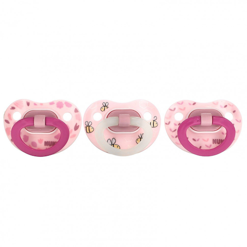 NUK, Orthodontic Pacifier Value Pack, 0-6 Months, Pink, 3 Pack #1