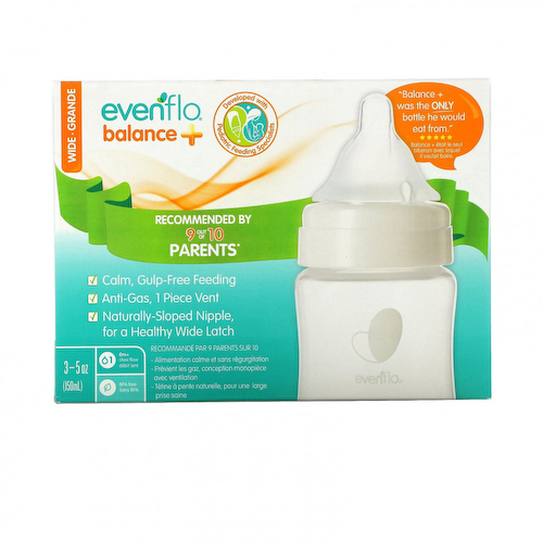 Evenflo Feeding, Balance +, широкие, для детей от 0 месяцев, медленно, 3 флакона по 150 мл (5 унций) #1