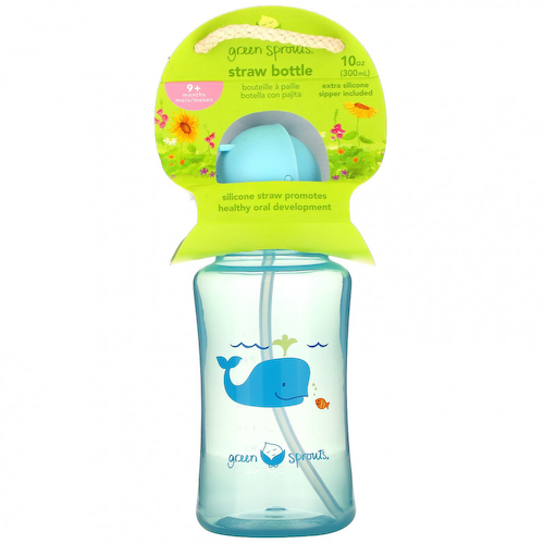 Green Sprouts, Straw Bottle, 9+ Months, Aqua, 1 Count #1