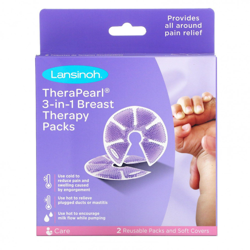 Lansinoh, TheraPearl, средство для груди 3 в 1 в период грудного вскармливания, 2 многоразовых гелевых патча #1