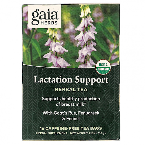 Gaia Herbs, травяной чай для повышения лактации, без кофеина, 16 чайных пакетиков, 32 г (1,13 унции) #1