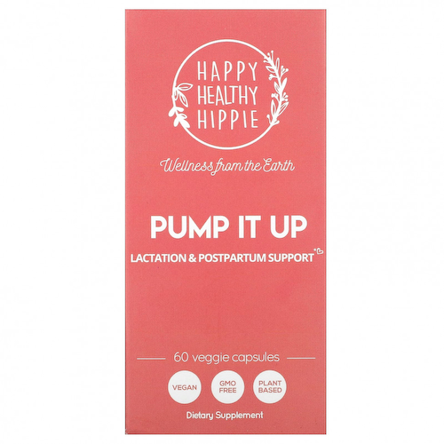 Happy Healthy Hippie, Pump It Up, поддержка лактации и послеродового периода, 60 растительных капсул #1
