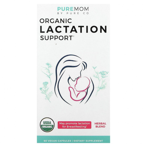 Pure Co., PURE MOM, органическая поддержка лактации, 60 веганских капсул #1