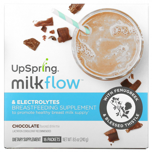 UpSpring, MilkFlow, пажитник и кникус благословенный, напиток со вкусом шоколада, 16 пакетиков по 15 г (0,53 унции) #1