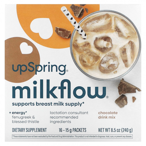 UpSpring, Смесь для напитков Milkflow, шоколад, 16 пакетиков по 15 г (0,53 унции) #1