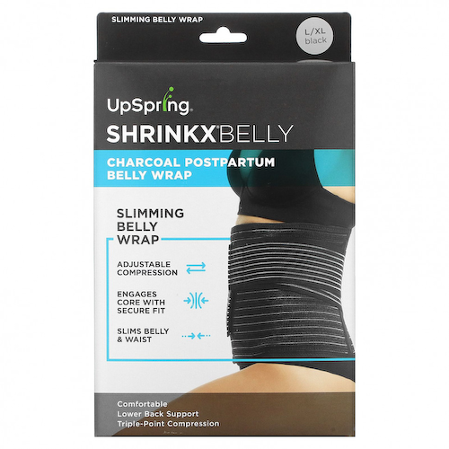 UpSpring, Shrinkx Belly, бандаж для послеродового периода с древесным бамбуковым волокном, размер L/XL, черный #1