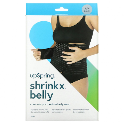 UpSpring, Shrinkx Belly, бандаж для послеродового периода с древесным бамбуковым волокном, размер S/M, черный #1