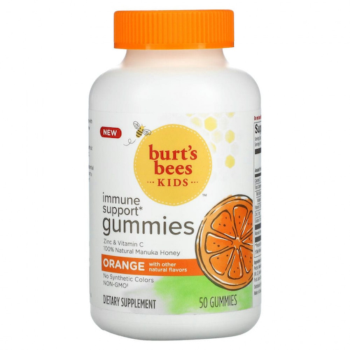 Burt's Bees, Kids, Жевательные конфеты для поддержки иммунитета, апельсин, 50 жевательных конфет #1