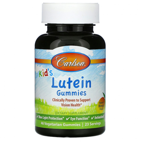 Carlson Labs, Kid's Lutein Gummies, натуральное манго, 46 вегетарианских жевательных таблеток #1