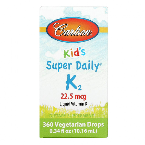 Carlson Labs, Super Daily K2 для детей, 22,5 мкг, 10,16 мл (0,34 жидк. унций) #1