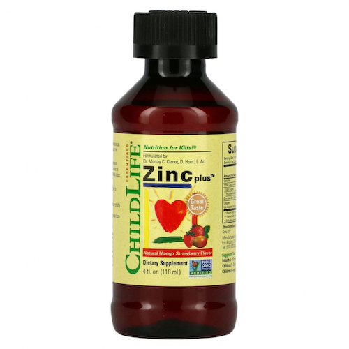 ChildLife, Essentials, Zinc Plus, цинк, натуральный вкус манго и клубники, 118 мл (4 жидк. унции) #1