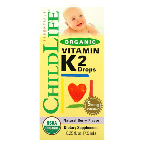 ChildLife, органический витамин K2 в каплях, натуральный ягодный вкус, 5 мкг, 7,5 мл (0,25 жидк. унции) #1