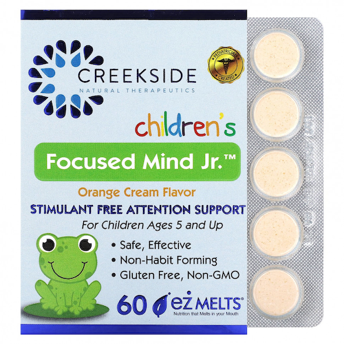 Creekside Natural Therapeutics, Children's Focused Mind Jr, апельсиновый крем, 60 таблеток EZ-Melt #1